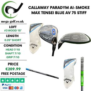 Callaway Paradym Ai-Smoke Max #3 Wood 15 Degree / Tensei Blue AV 75 Stiff