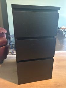 Ikea Malm 3 Drawer Black