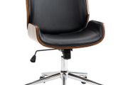 Vintage design office chair height adjustable 360 swivel chrome base 51 x 65.5 x 86-96 cm gray