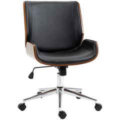 Vintage design office chair height adjustable 360 swivel chrome base 51 x 65.5 x 86-96 cm gray