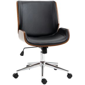 Vintage design office chair height adjustable 360 swivel chrome base 51 x 65.5 x 86-96 cm gray