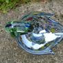Coloured glass swan dish, Glass dish, Trinket dish, Home decor Image 5