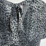 Karen Millen Grey and Black Animal Print Dress with Tie Neck Detail Image 9