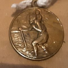yellow metal st Christopher  (2) I'm a Catholic