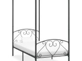 Canopy Bed Frame Grey Metal 120x200 cm