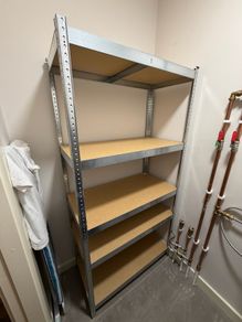 Heavy-Duty Galvanized Steel & Wooden Shelving Unit