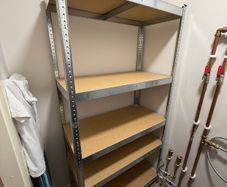 Heavy-Duty Galvanized Steel & Wooden Shelving Unit