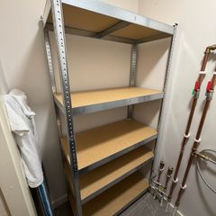 Heavy-Duty Galvanized Steel & Wooden Shelving Unit