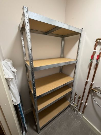 Heavy-Duty Galvanized Steel & Wooden Shelving Unit
