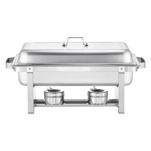 Features & Details Elegant Silver Finish: The modern silver color of this chafing dish warmer adds a sophisticated touch to any event. Whether it's a buffet, party, or wedding, this sleek design enhances your table setting and elevates the atmosphere 