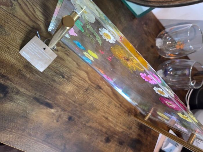 Botanical dried flower tray and tumbler