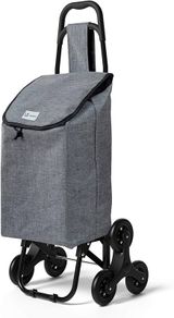 NEW SALE | Folding Shopping Trolley on 6 Wheels, Stair Climbing Shopping Cart, Grocery Trolley, Oxford Grey