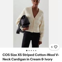 cos cream butter yellow cardigan