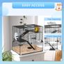 3 Tiers Hamster Cage, Gerbil Cage with Deep Glass Bottom, Non-Slip Ramps, Platforms, Hut, Exercise Wheels, Water Bottle, Dish, for Syrian Hamster, Dwarf Hamster, 60 x 40 x 54.5cm Image 6