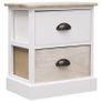 Nightstands 2 pcs White and Natural 38x28x45 cm Paulownia Wood Image 2