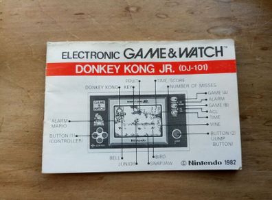 1982 Nintedo Game&Watch Donkey Kong Jr Manual