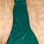 Long halter neck slim emerald green gown Image 6