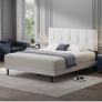 Double Bed Frame, White, Upholstered Image 3