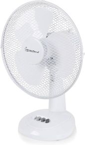 NEW SALE | Portable 12 Inch Oscillating Desk Fan with Adjustable Tilt, 3 Plastic Blades, 3 Speed Settings, White