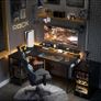 L Shaped Gaming Desk with LED Lights, 120 x 80 cm Computer Desk with Power Outlet Image 6