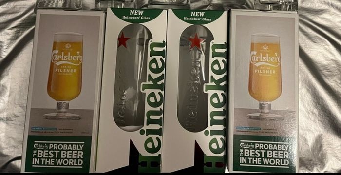 Birra Moretti Sale di mare guinness bulmers magners Pint Glass Beer Limited edition Heineken Stella Bavaria Pint Glasses Beer Heineken carlsberg Pint beer Glass brand new with box