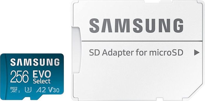Samsung EVO Select 256GB microSDXC UHS-I U3 130MB/s Full HD & 4K UHD Memory Card inc. SD-Adapter