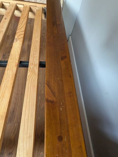 5 ft Bed frame -Dark Wood-EZ Living
