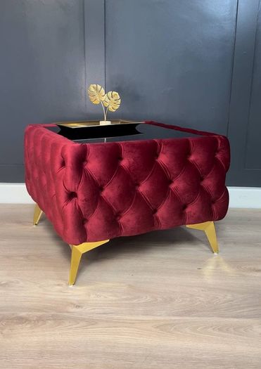 Red velvet coffe table
