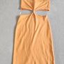 Orange cut out summer dress Image 2