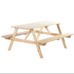 Outsunny 4-Seater Wooden Picnic Bench Set-Fir Wood