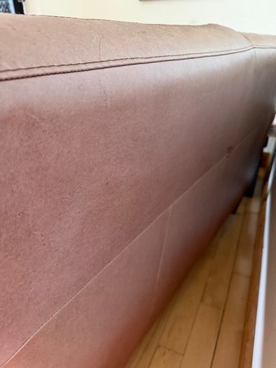Genuine Leather 2 seater sofa w/ matching pouffe