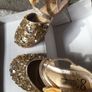 . Brand new in box , pair of girls gold shoes Image 3