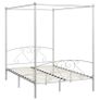 Canopy Bed Frame White Metal 140x200 cm Image 3