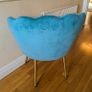 Turquoise velvet shell chair Image 3