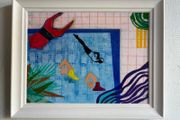 Original Art Swim Art Swimmer Pool Abstract Art Contemporary Irish Art
