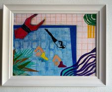 Original Art Swim Art Swimmer Pool Abstract Art Contemporary Irish Art