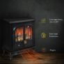 Electric Fireplace Stove Heater with LED Fire Flame Effect Freestanding & Portable with Overheat Protection, 1000W/2000W Image 5