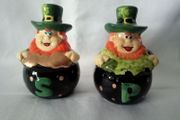 Irish Leprechaun Ceramic Salt and Pepper Shakers