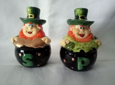 Irish Leprechaun Ceramic Salt and Pepper Shakers