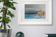 Dun Laoghaire Harbour, Large Framed Print by artist Helen Mathews