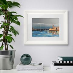 Dun Laoghaire Harbour, Large Framed Print by artist Helen Mathews