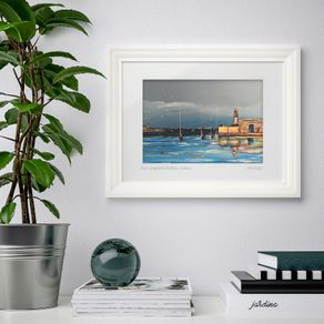 Dun Laoghaire Harbour, Large Framed Print by artist Helen Mathews