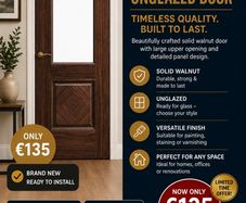 Deanta Walnut Unglazed Door