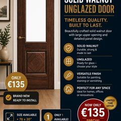 Deanta Walnut Unglazed Door
