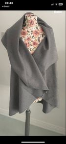 gilet grey shawl style waterfall style