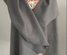 gilet grey shawl style waterfall style