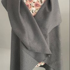 gilet grey shawl style waterfall style