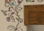 Jacobean design wall decal/sticker/art transfer vintage girl's room border trim