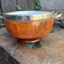 Antique Oak & Silver Plated Salad Bowl Image 5