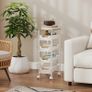 Wood 5-Tier Storage Trolley on Wheels - White Image 8